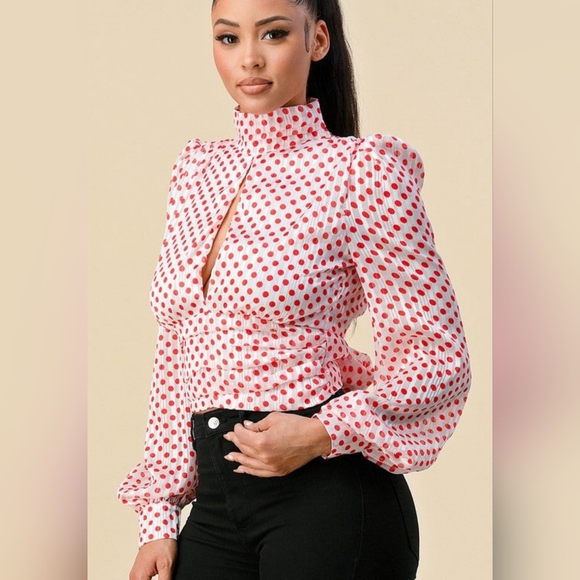 Chiffon Polka Dot Top - Picture 4 of 7